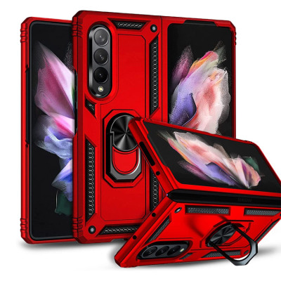 Samsung Galaxy Z Flip 5 Case - Heavy Duty Phone Case - Casebus Classic Armor Phone Case, Built-in Magnetic Car Kickstand, Premium Drop Impact 360°Metal Rotating Ring Holder Heavy Duty Shockproof Case - AMADO