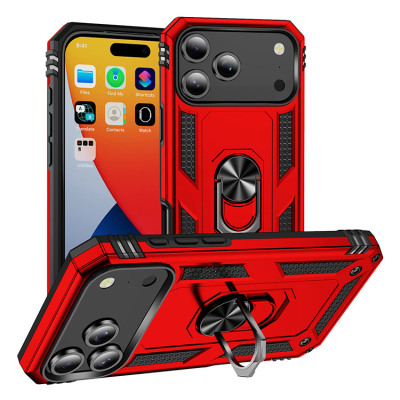 iPhone Air Case - Heavy Duty Phone Case - Casebus Classic Armor Phone Case, Built-in Magnetic Car Kickstand, Premium Drop Impact 360°Metal Rotating Ring Holder Heavy Duty Shockproof Case - AMADO