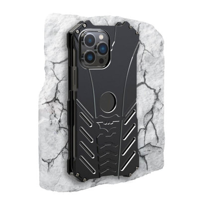 iPhone 14 Plus Case - Heavy Duty Metal Phone Case - Casebus Bat Style Metal Armor Phone Case, Luxury Tough Anti Fall Shockproof Aluminum Protective Skin Scratchproof Heavy Duty Back Case - BAT