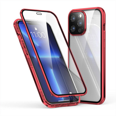 iPhone XS Max Case - Full Body Protection Heavy Duty Phone Case - Casebus Double Sided HD Clear Magnetic Phone Case, Built in Screen Protector Metal Bumper Frame 360 Full Protective Cover - MAYNARD