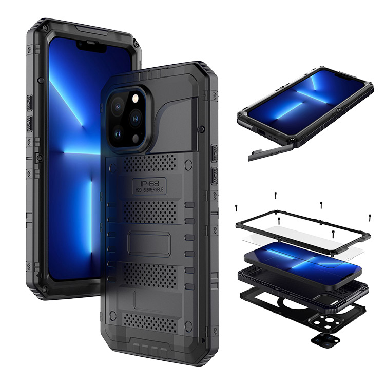 Casebus iPhone 12 Case with Built in Screen Protector - Dual Layer Rugged Clear Bumper Case - Full Body Protective - Silver