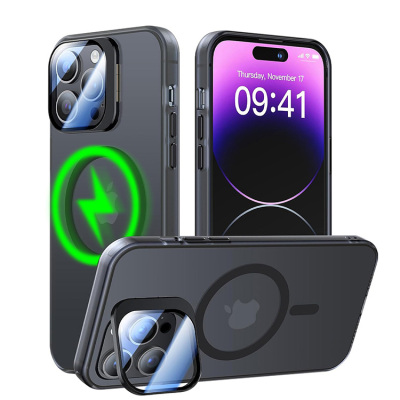 Samsung Galaxy S20 Case - Heavy Duty Phone Case - Casebus Slim Phone Case Compatible with Magsafe, Metal Camera Stand Built in 9H Camera Lens Protector, Translucent Matte Shockproof Cover - KADER