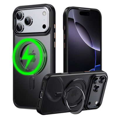 iPhone 17 Pro Max Case - Heavy Duty Phone Case - Casebus 360 Rotatable Stand Ring Holder, Compatible with Magsafe, Magnetic Kickstand Shockproof Cover - PARKER