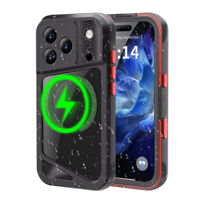 iPhone Air Case - Heavy Duty Waterproof Phone Case - Casebus IP68 Waterproof Phone Case, Compatible with Magsafe, Built in Screen Protector, 14FT Shockproof, Rugged Metal Full Body Aluminum Cover - LOGAN