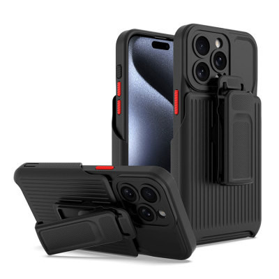 iPhone 15 Case - Heavy Duty Phone Case - Casebus Anti Fall Phone Case, with Belt Clip Holster, 360° Rotating Kickstand, Shockproof - ARBOR