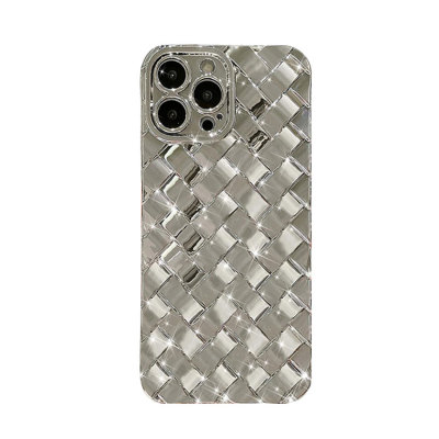 iPhone 15 Case - Heavy Duty Phone Case - Casebus Plating Phone Case, Fashion 3D Woven Pattern, Shockproof Protective Cover - ELLIS