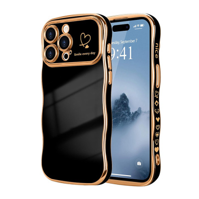 Samsung Galaxy S20 Ultra Case - Heavy Duty Phone Case - Casebus Luxury Plating Phone Case, Heart Wave Shaped Curled Edge Design, Shockproof Protective Cover - JENNIFER