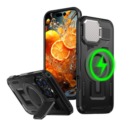 Samsung Galaxy S23 Plus Case - Heavy Duty Phone Case - Casebus Heavy Duty Phone Case, Support Magsafe, with Built in Metal Lens Cover Stand, Military Grade Shockproof Protective Cover - HOLLIS