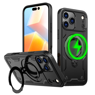 iPhone Air Case - Heavy Duty Phone Case - Casebus Magnetic Phone Case, Support Magsafe, with 360° Rotating Ring Kickstand, Heavy Duty Shockproof Protective Cover - EASTON