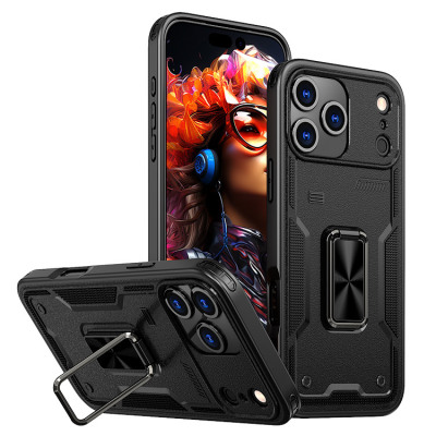 iPhone Air Case - Heavy Duty Phone Case - Casebus Heavy Duty Phone Case, with 360° Rotating Ring Kickstand, Support Magnetic Car Mount, Military Grade Shockproof Protective Cover - TRACY
