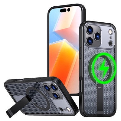 iPhone 17 Case - Heavy Duty Phone Case - Casebus Magnetic Breathable Phone Case, Support Magsafe, Military Grade Cellular Heat Dissipation Protective Cover, with Kickstand - RANDY