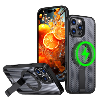 iPhone 14 Plus Case - Heavy Duty Phone Case - Casebus Magnetic Breathable Phone Case, Support Magsafe, Military Grade Cellular Heat Dissipation Protective Cover, with Kickstand - RANDY