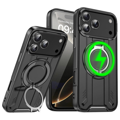 Samsung Galaxy S25 Ultra Case - Heavy Duty Phone Case - Casebus Magnetic Armor Phone Case, Support Magsafe, with 360 Rotating Ring Kickstand, Heavy Duty Drop Protection - HENRY