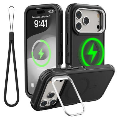 iPhone 14 Plus Case - Heavy Duty Phone Case - Casebus Heavy Duty Phone Case, Support Magsafe, Shockproof Protection Cover, with Stand & Lanyard - KARTER