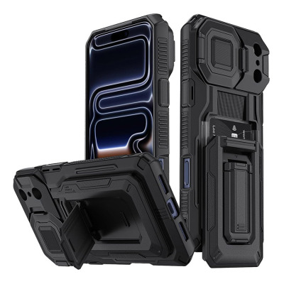 iPhone 16 Plus Case - Heavy Duty Phone Case - Casebus Heavy Duty Wallet Phone Case, Credit Card Slot, with Kickstand & Camera Lens Cover - CALEB