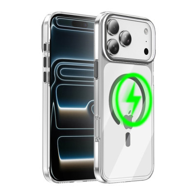 iPhone 16 Plus Case - Heavy Duty Phone Case - Casebus Crystal Clear Magnetic Phone Case, Support Magsafe, Colored Edge Design, Metal Buttons, Military Grade Drop Protection Cover - MARIN