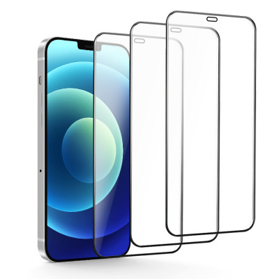 3 PACK FULL COVERAGE SCREEN PROTECTOR for Samsung Galaxy S21 Ultra - For Mobile Phone, Edge to Edge Tempered Glass Screen Protector Film with Installation Frame, HD Clarity, Anti Scratch, 3 Pack
