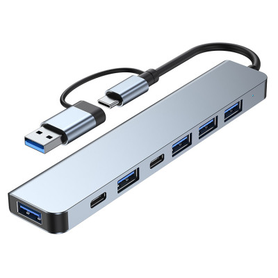 USB C Hub 7 in 1 for iPhone 8/7 - Classic USB 3.0 *1 & USB 2.0 *4 & PD 5w*1 & USB-C *1