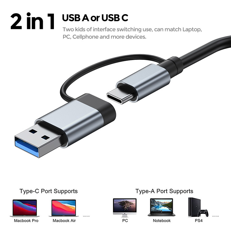 USB C Hub 7 in 1 - Classic USB 3.0 *1 & USB 2.0 *4 & PD 5w*1 & USB-C *1 ...