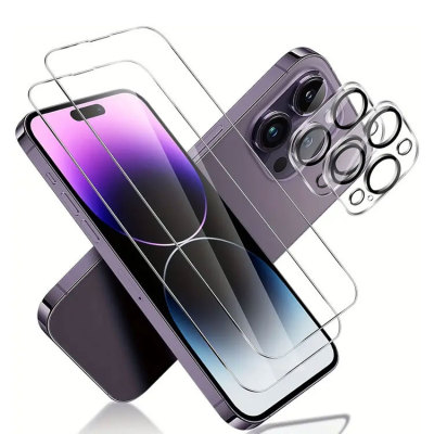 4 in 1 - 2 PACK SCREEN FILM + 2 PACK LENS PROTECTOR SET for iPhone 13 Pro - For Mobile Phone, Anti Scratch, Advanced HD Clarity, Full Coverage