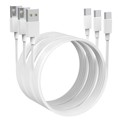 3 PACK USB A TO USB C CABLE for iPhone 14 Pro - Fast Charging Data Type C Cable, 3.28-Foot, White