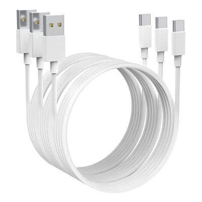 3 PACK USB A TO USB C CABLE for iPhone 16e - Fast Charging Data Type C Cable, 3.28-Foot, White