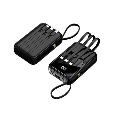 POWER BANK WITH FOUR CABLES for Google Pixel 7 Pro - Casebus Portable Mobile Battery, 10000mAh Large Capacity Power Bank, Built-in 4 Cables Charging, with LED Lights & LED Displays