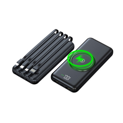WIRELESS CHARGING POWER BANK for iPad 11 (2025 11Inch) - Casebus Wireless Power Bank, 10000mAh Rechargeable Battery Pack, Portable Charger, with Built in 4 Charging Cables & LED Display