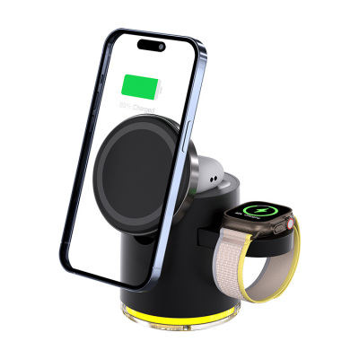 4 IN 1 FOLDABLE WIRELESS CHARGER - Casebus 4 in 1 Wireless Charger, 23W Foldable Wireless Charging Station, for iPhone Samsung Galaxy Google Pixel etc, for iWatch, for AirPods, with Night Light