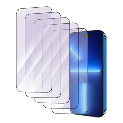 5 PACK ANTI BLUE LIGHT SCREEN PROTECTOR for iPhone 13 Mini - For Mobile Phone, Edge to Edge Full Coverage, Anti Blue Light Tempered Glass Film, HD Clarity, Eye Protection, Anti Scratch, 5 Pack